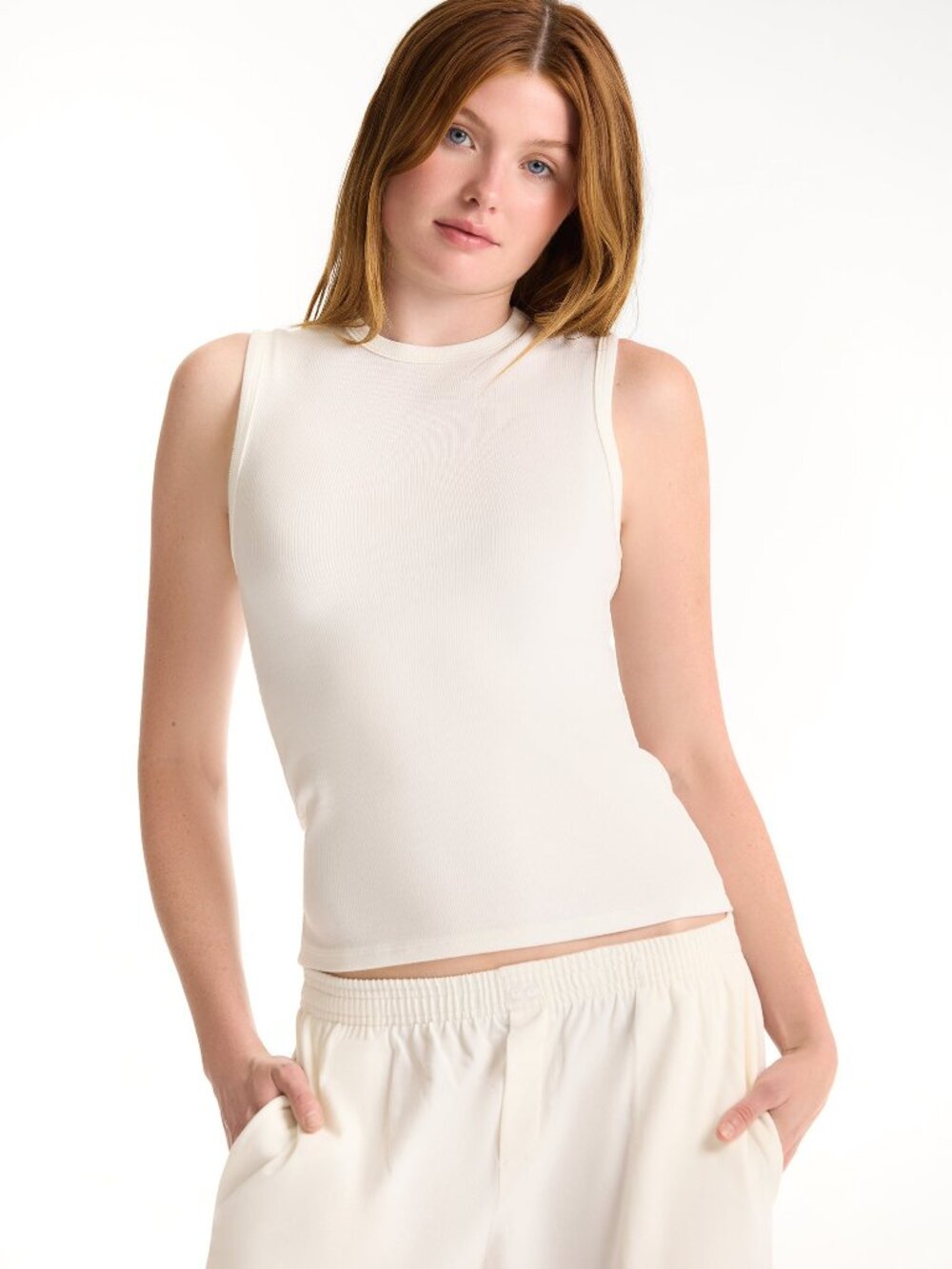 SET Active RIBBED MODAL BODY MUSCLE TANK - BLANC Size SBlanc / S